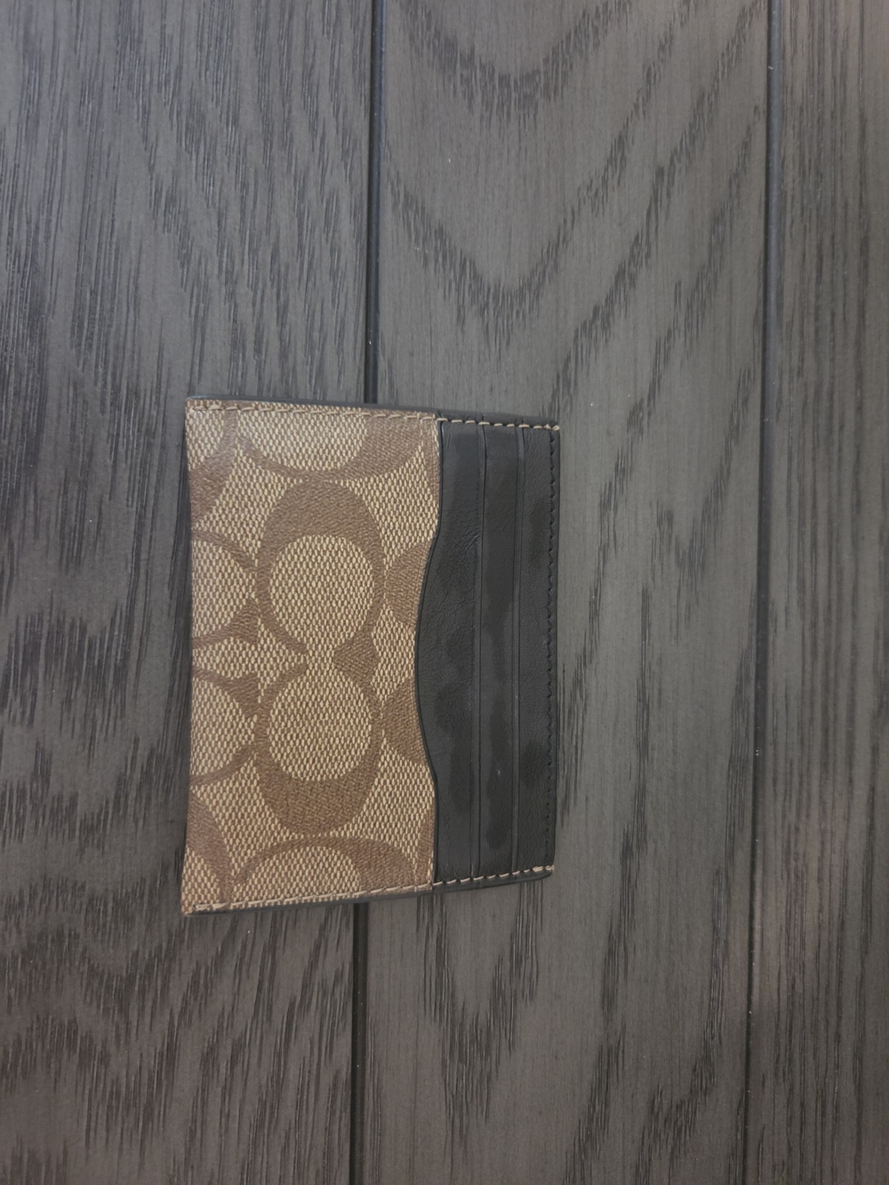Coach Signature Brown and Black Card Sleeve